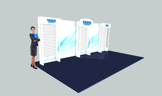 slat wall trade show 20 ft booth