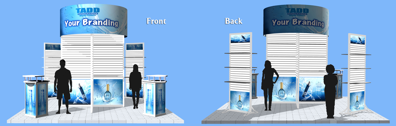 slat Wall island booth 20 ft