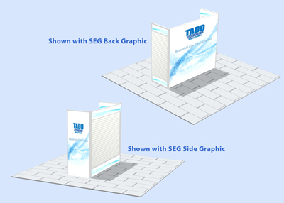 Slat wall Trade show display with SEG fabric graphics