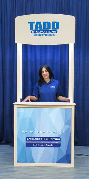 Demo kiosh with SEG fabric graphics Display