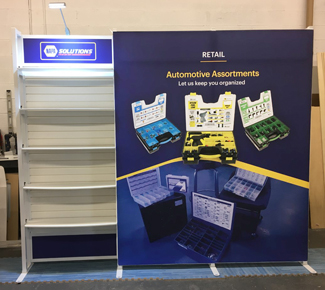 Trade show display doorman auto parts
