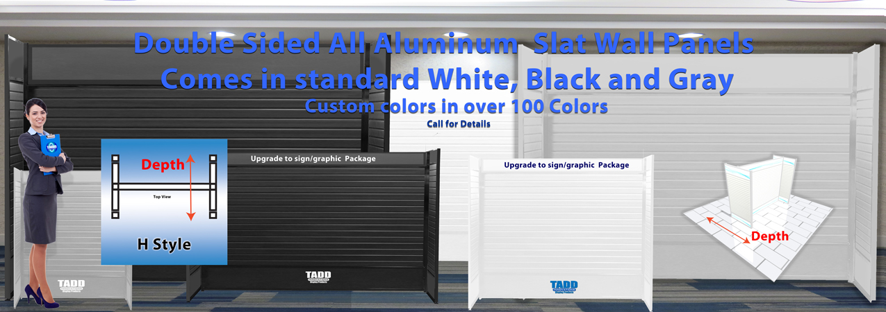 H style slat wall displays for trade shows