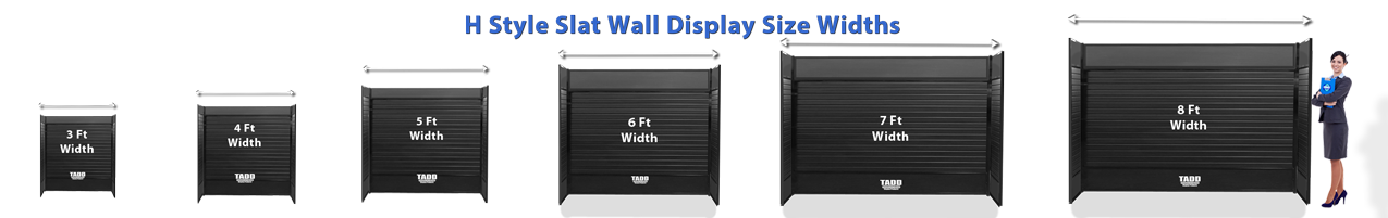 H style slat wall displays