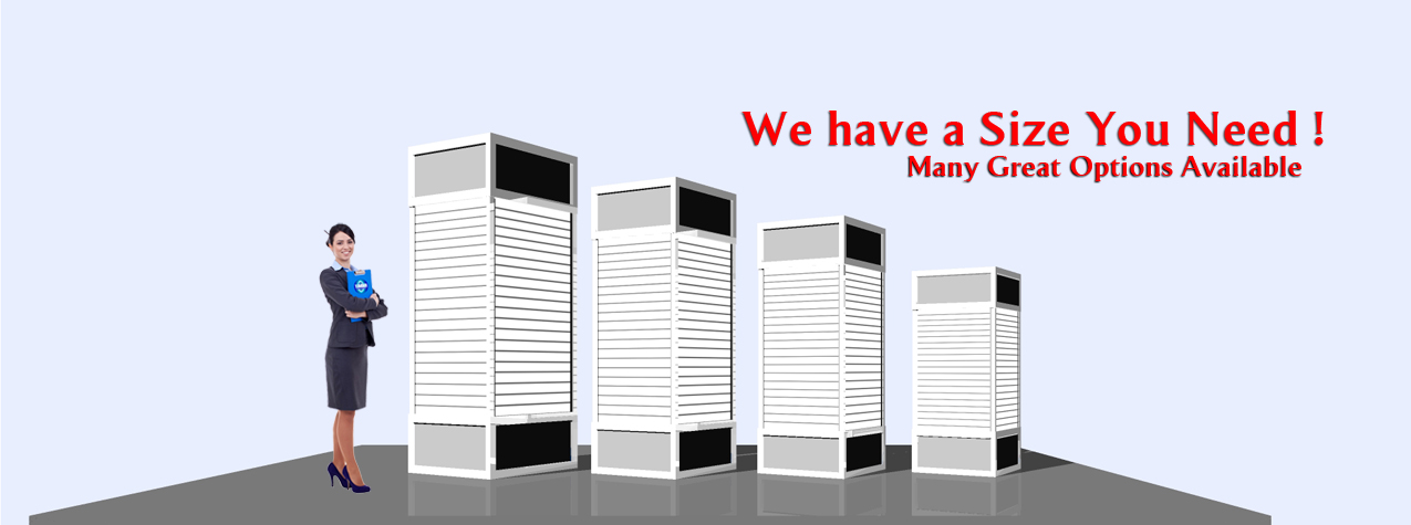 slat wall towers in many sizes