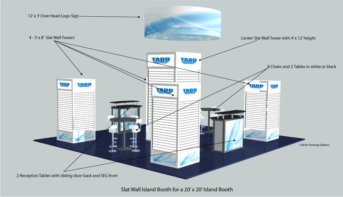 Slat wall island exhibit booth
