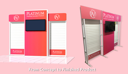 Trade show display with SEG graphics