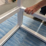 Insert pins into keyhole openings
