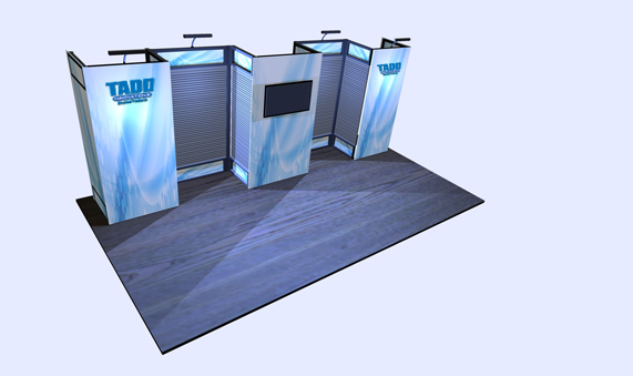 slat wall trade show booth with seg graphics