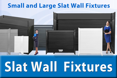 Large slat wall fixtures for trade shows