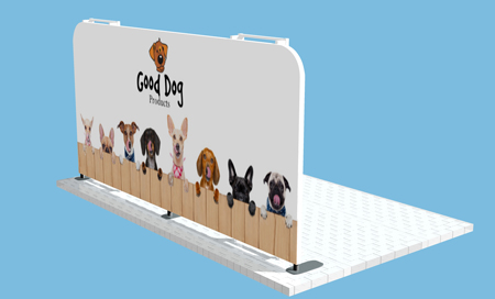 back graphic for slat wall trade show display booth