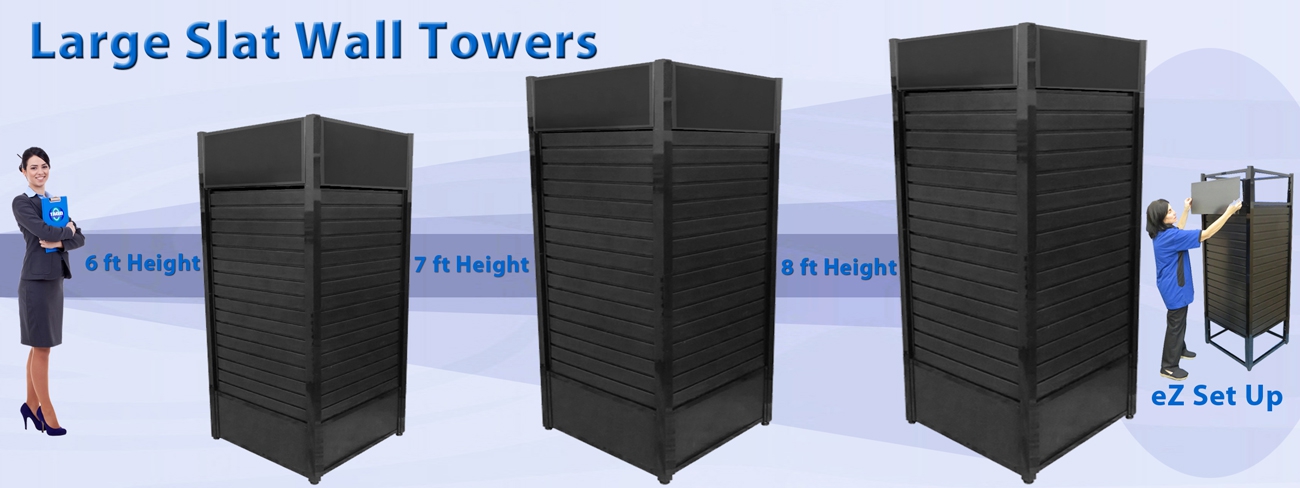 Square Slat Wall Towers from Large to Larger to Largest