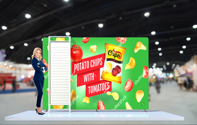 tradeshow display with slatwall