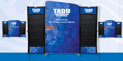 convention trade show booth with slat wall panel displays