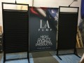 Econ 36 Slat Wall Display in Black with black PVC slat walls