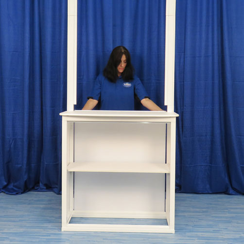 demo kiosk with SEG frame