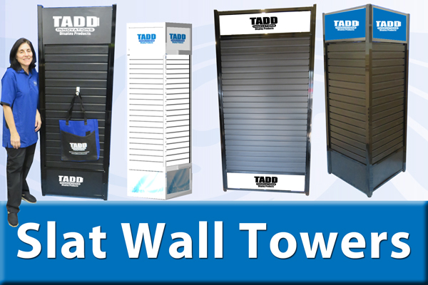 slat wall tower displays for trade shows